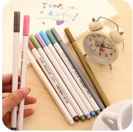 STA 10 Pcs/Lot Sharpie Pen Markers Metal Color Marker Graffiti Multicolor Paint Marker Pen Sharpie Stationery School Supplies