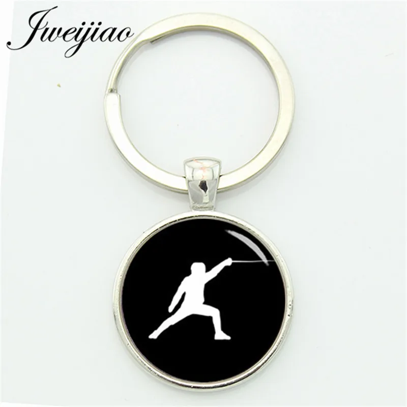 JWEIJIAO Design sport fencing sports events keychain black and white