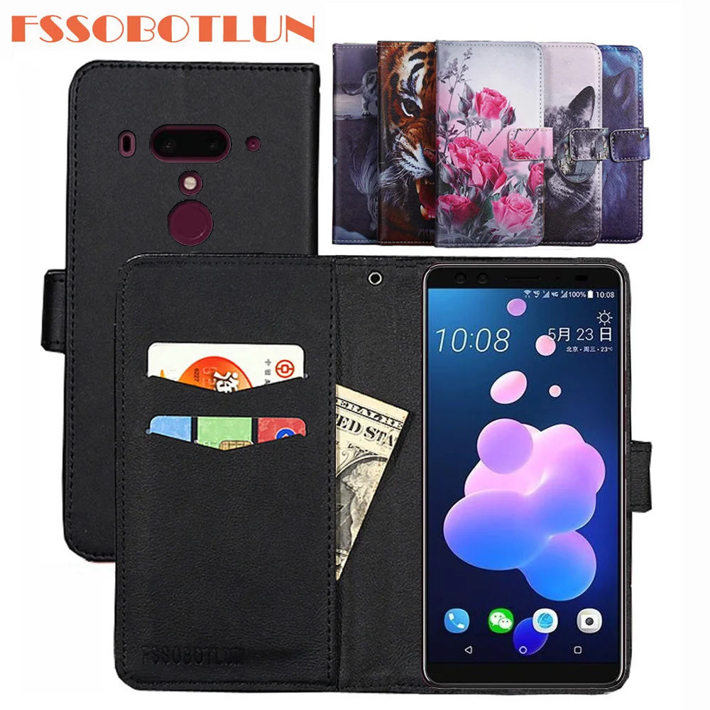 FSSOBOTLUN 9 Colors For HTC U12 Plus Case PU Leather Retro Flip Cover Magnetic Fashion Wallet Cases Kickstand Strap | Мобильные