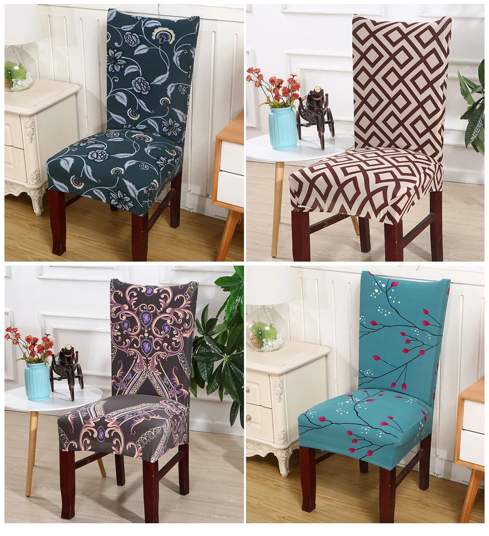 Spandex Chair Cover Stretch Seat Cover Chair Dining Slipcover Chair Furniture Covers housse de chaise Kitchen Chair Covers 1pc (1)