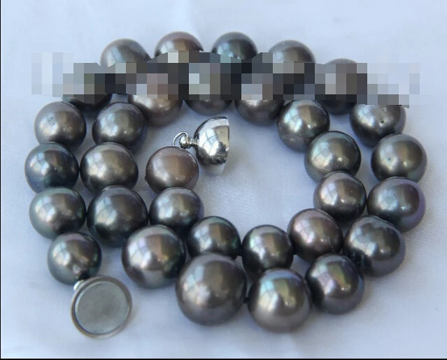 

CBN315 Beautiful popular big 16mm round green freshwater cultured pearl necklace17"