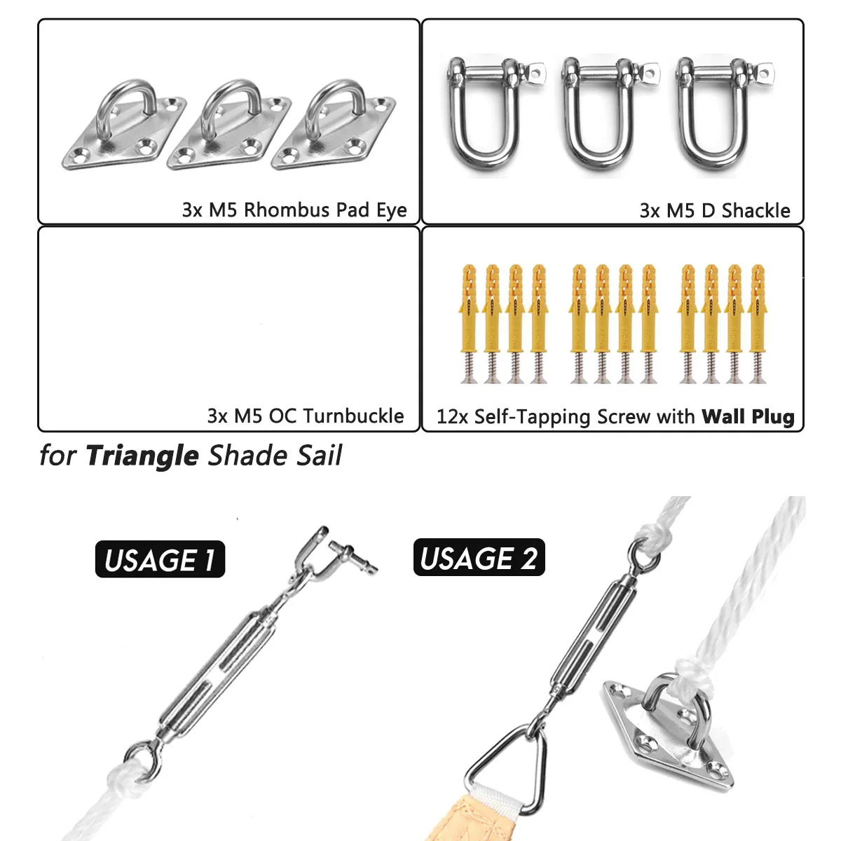 5mm for Triangle 300D тент солнцезащитный Водонепроницаемый солнцезащитный навес Портативный Кемпинг подвесной тент складной коврик для пикника - Цвет: 5mm for Triangle