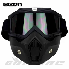 New Beon motorcycle helmet face mask dust mask with detachable Goggles Mouth Filter for modular Open