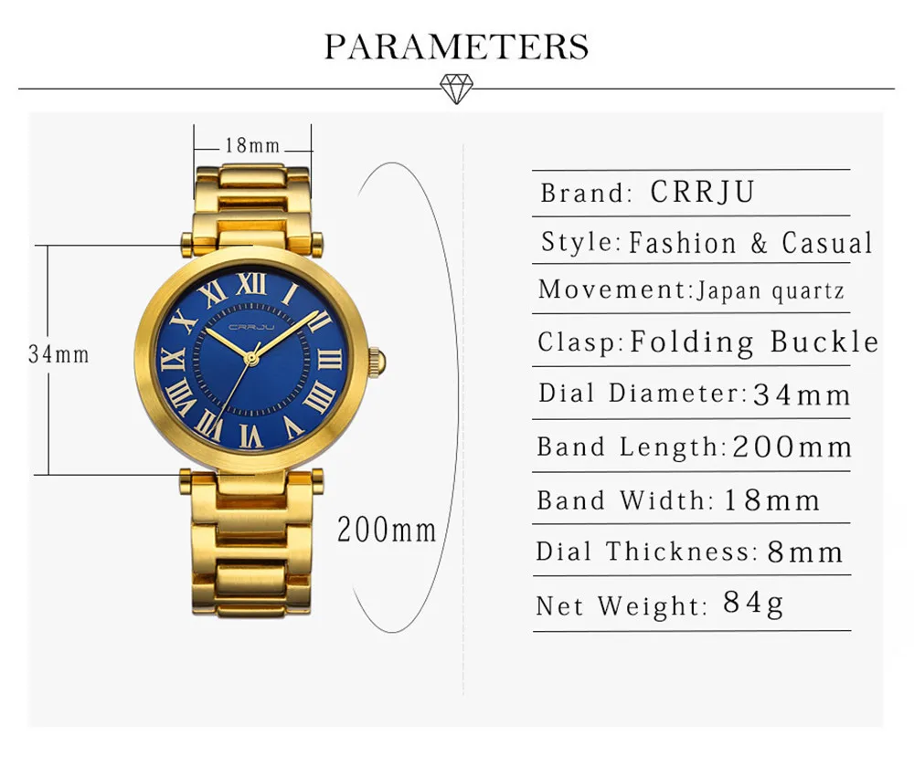 Женские часы CRRJU, женские часы, известный бренд, модный браслет из нержавеющей стали, кварцевые наручные часы для женщин, Montre Femme