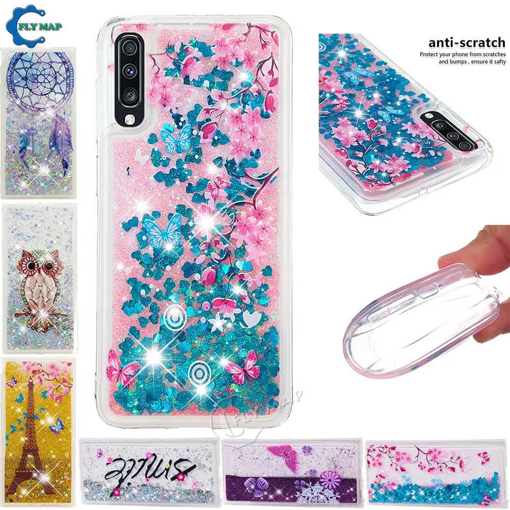 

Quicksand Case for Samsung Galaxy A 70 A70 2019 A705 SM-A705FD SM-A705FN/DS SM-A705F/DS Dynamic Liquid Glitter Stars Phone Cover