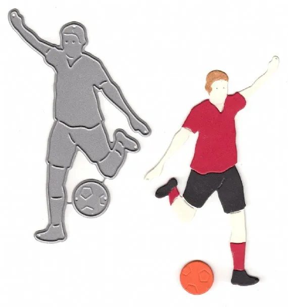 

Ufurty craft dies Footballer metal cutting dies cut die scrapbooking paper art stencil emboss template stencil