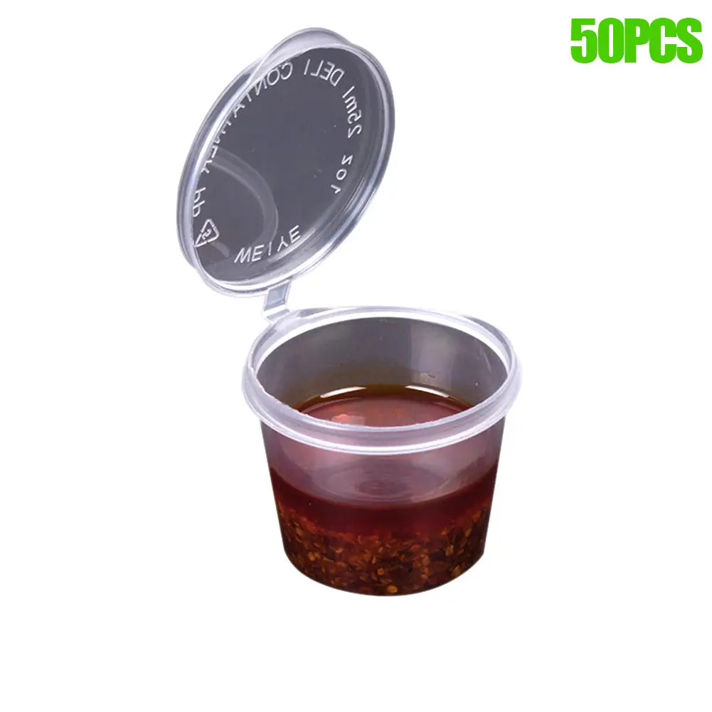 50 Pcs/Lot 40ml Transparent Sauce Cup Plastic Disposable Sugar Ketchup