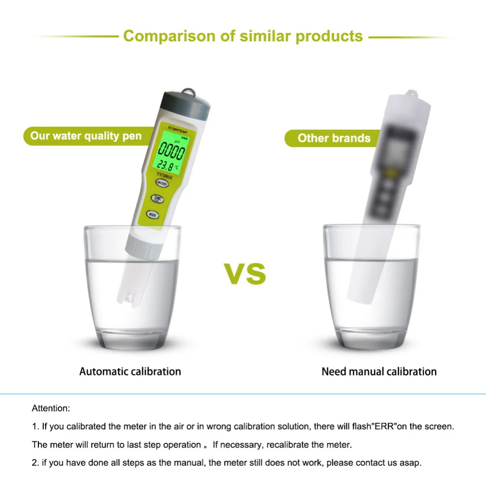Портативный Ph/ec/temp 3 в 1 тестовая ручка ручной Ph значение Ph метр Tds/Ec тест качества воды er для бассейна дома качество воды