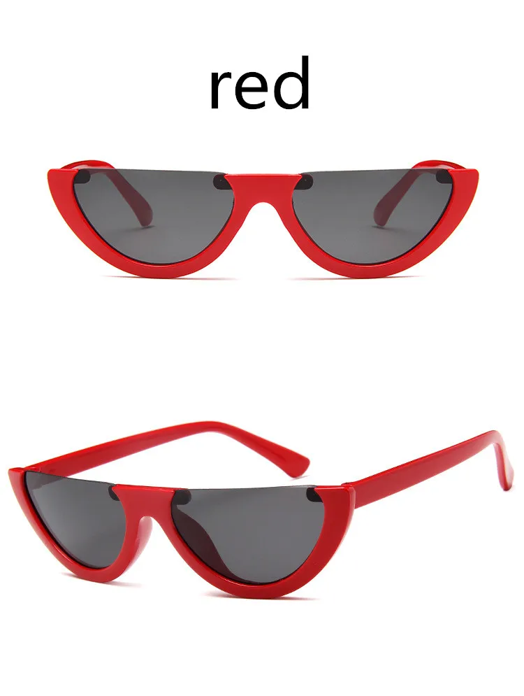 ASUOP2018 new retro cat eye ladies sunglasses men classic sunglasses half-round triangle fashion glasses color popular UV400 gog (16)