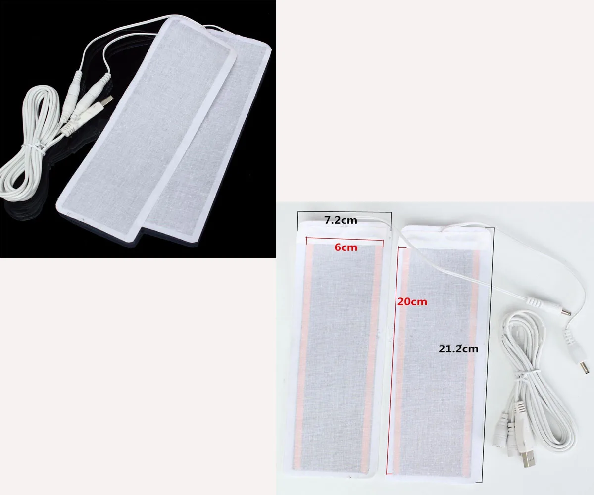 1 Pair 6*20CM 5V USB Electric Heating Element Film Heater Pads Warm