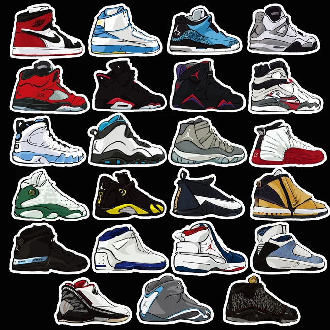 23pcs/lot PVC Jordan 1 2 3 4 5 6 7 8 9 