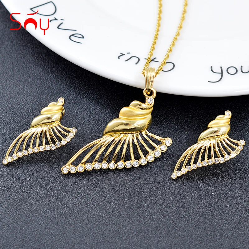 

Sunny Jewelry Triangle Jewelry Findings Hot Selling Jewelry Sets For Women Earrings Necklace Pendant Romantic Engagement Jewelry