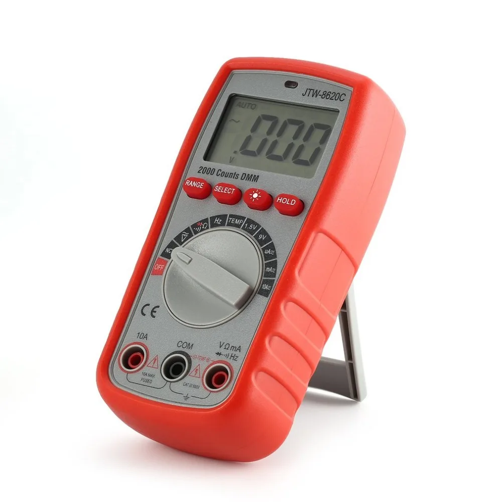 JTW 8620C цифровой мультиметр AC/DC 1999 отсчетов Вольт Ампер Ом Температура Частота Диод