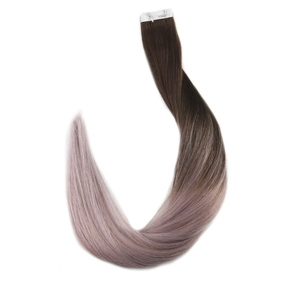 Full Shine Tape in Hair Balayage Color 100% Remy Human Hair Extensions 20 Pcs 50g Per Package Seamless Tape on Hair Glue on Hair
