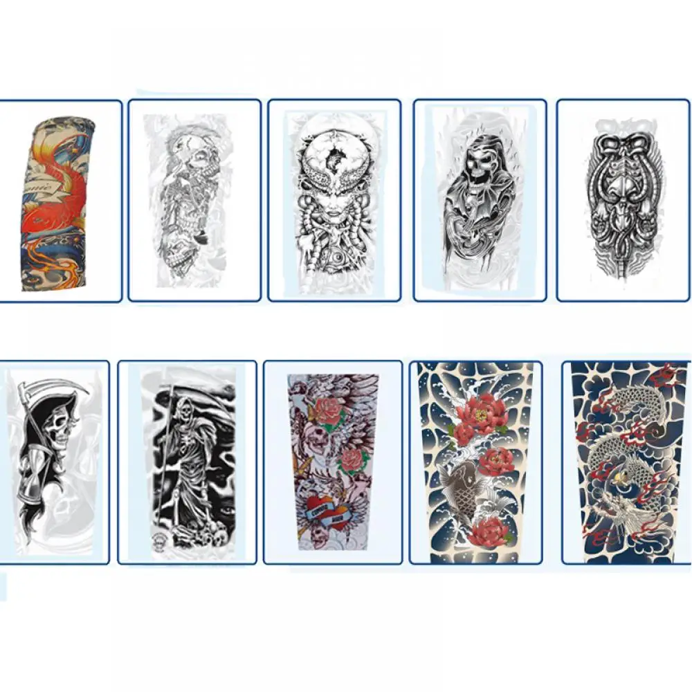 Высокоэластичные временные чулки с татуировкой для мужчин 1 шт.|arm sleeve|fake tattoo sleeves