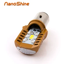 Nanoshine newest led ba20d Motorcycle Headlight Bulb 10W 1000LM 6000K h6 Lamp scooter front Headlamp COB 12V for Honda Yamaha