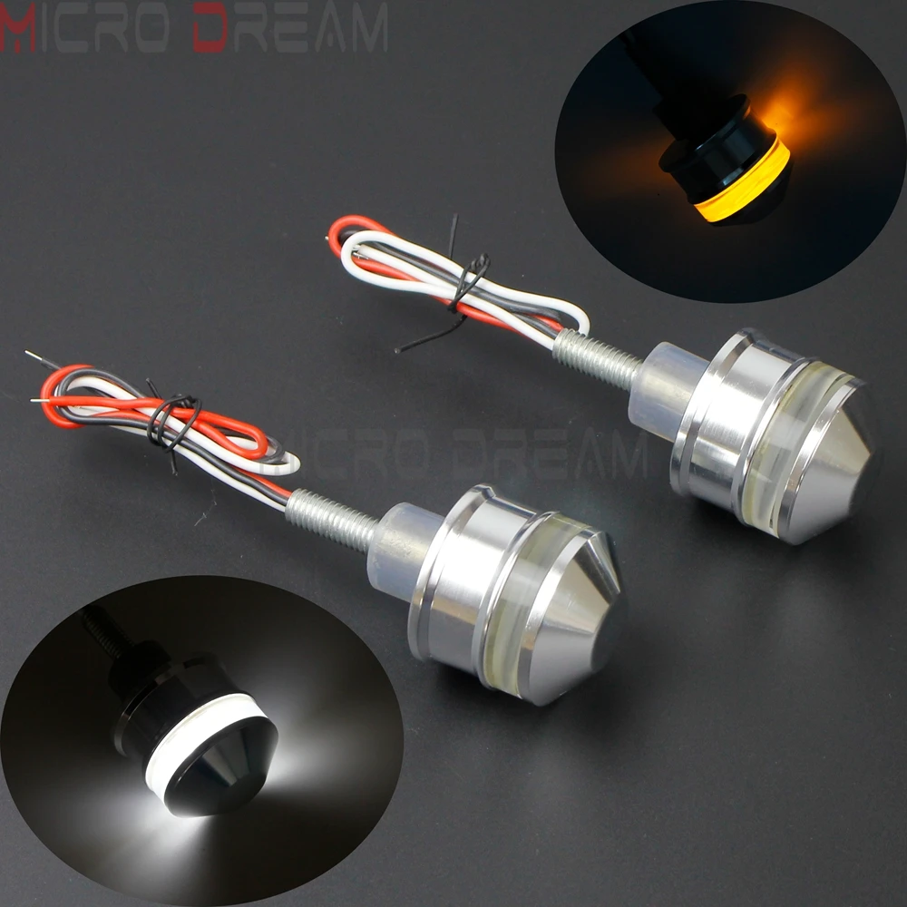 

Motorcycle 1'' & 25mm Bar End Blinkers Turn Signal Indicators Light For Harley Chopper 883 Dyna Bobber Custom LED Flasher Lamp