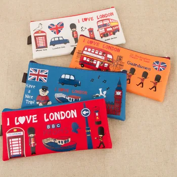 

Free ship!1lot=20 pc! London Oxford Brad canvas storage bag / student pencil Cosmetic bag / stationery bag