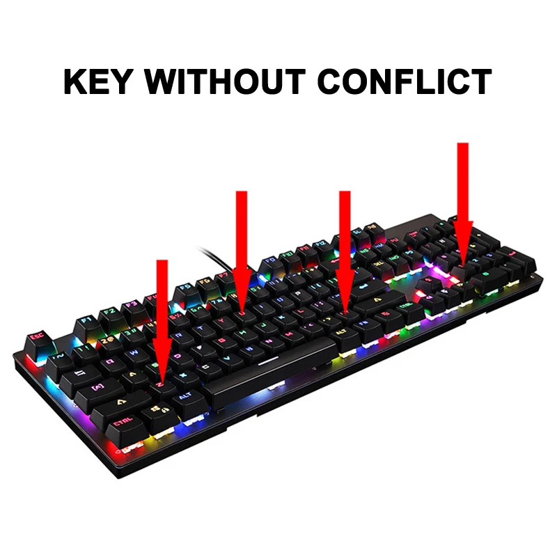 Mechanical Keyboard Kailh Box Switch USB Wired RGB Backlight 104 Keys for Gaming Dropshipping