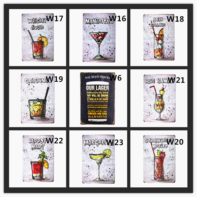 

Bloody Mary Cocktail Metal Sign Vintage Metal Crafts Bar Pub Tavern Home Wall Decor Plaques Art Poster