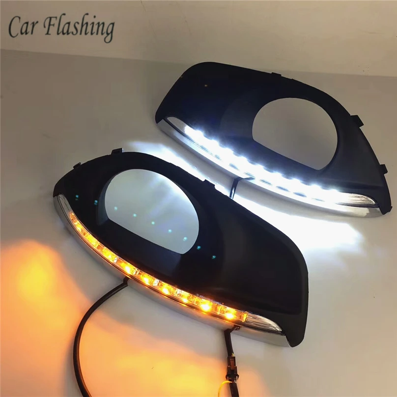 Car Flashing 2pcs for Hyundai Santa Fe 2010 2012 LED DRL Daytime
