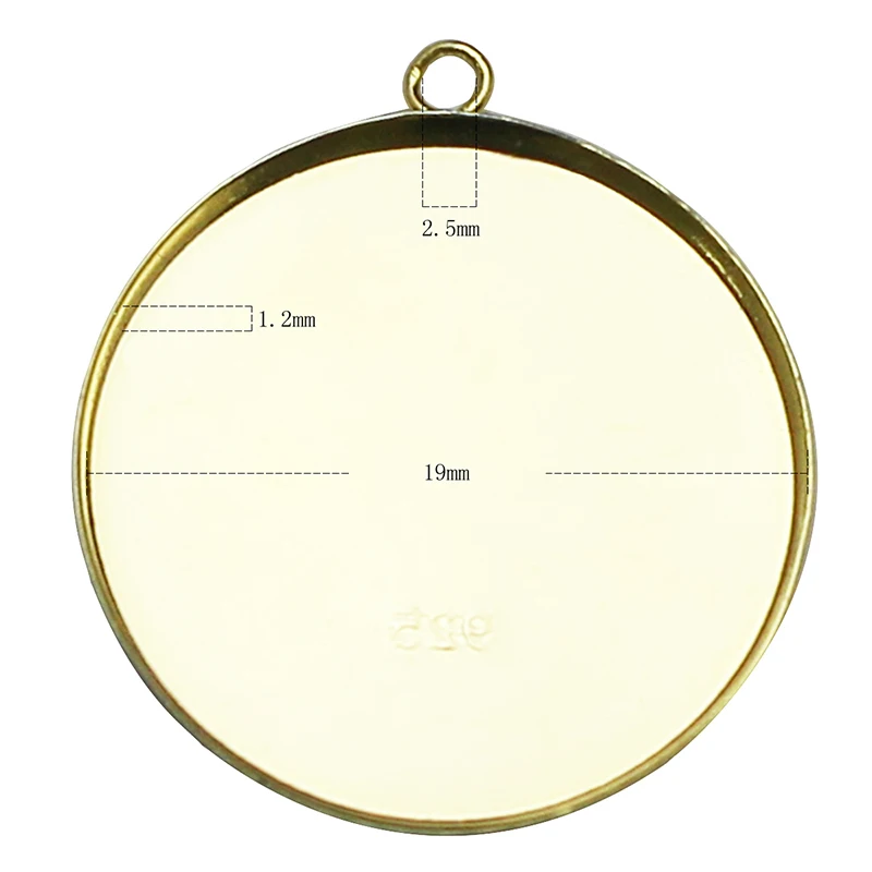 gold 19mm Beadsnice 33827smt17 Стерлинговое Серебро 925 Подвеска ободок чашка для установки подходит круглый 19 мм плоская спина, кабошон - Цвет: gold 19mm