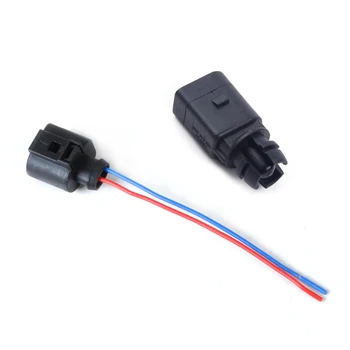 

DWCX Black Ambient Air Temperature Sensor & Electrical 2 Pin Connector Plug Wiring Harness 8Z0820535 6RD820535 1J0973775A