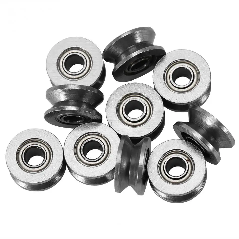 Akozon 4136mm V Groove Bearing 10pcs V624ZZ Ball Bearing Pulley for Rail Track Linear Motion System