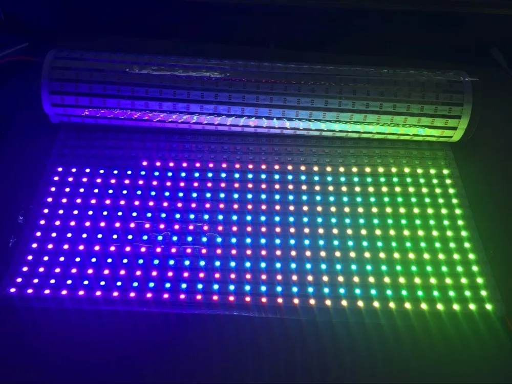 60*40 пикселей RGB Полноцветный WS2812B гибкий светодиодный пиксельный панельный светильник; DC5V; Размер панели: 100 см* 60 см