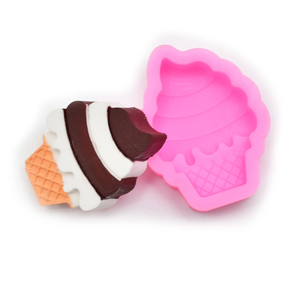 1 Pc Ice Cream Shape Cute DIY Baking Cake Dondant Decoration Silicone