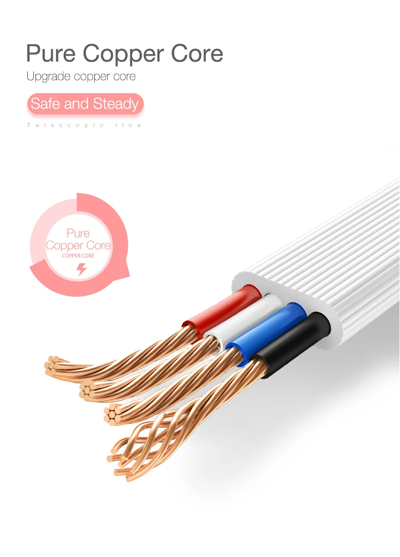 CAFELE, выдвижной usb-кабель type-c для samsung, huawei, xiaomi, яркие цвета, быстрая зарядка, плоский usb-кабель, зарядное устройство, кабель для синхронизации данных