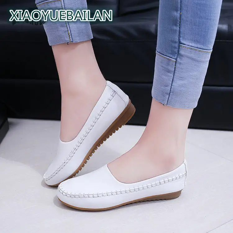 

Women Shoes, Four Seasons, Flat Bottomed Round Head, Single Shoe, Simple, Pure, Pure Color Bean Simple And Comfortable