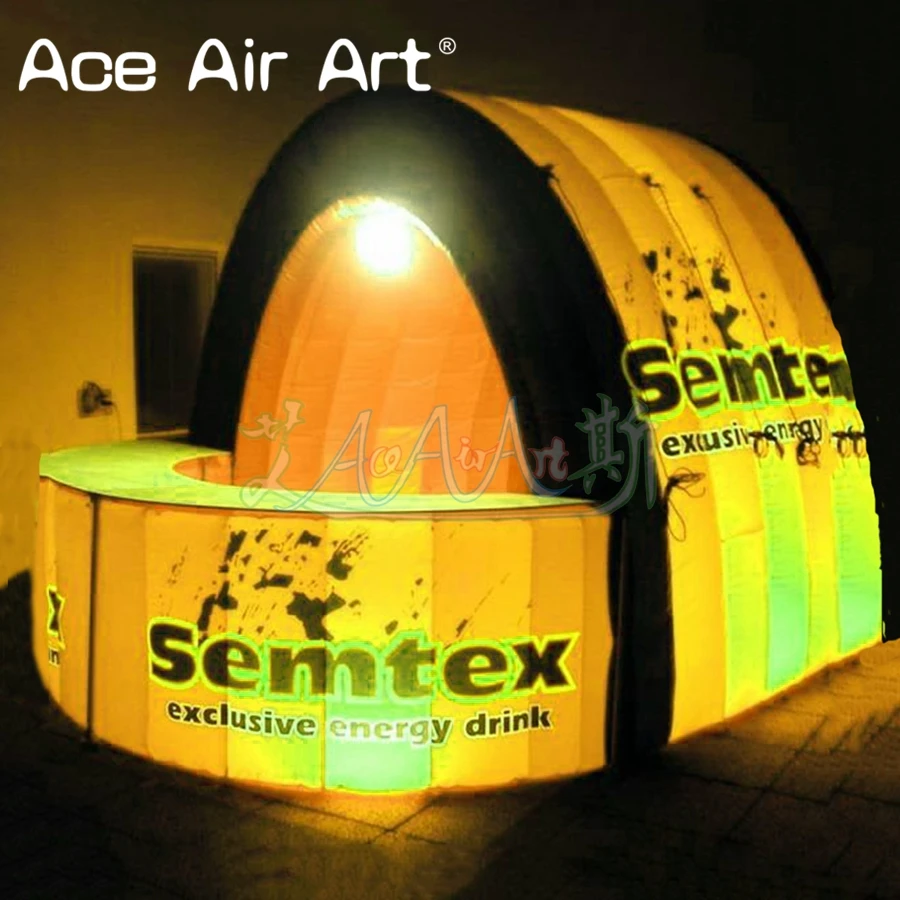

Beautiful inflatable bar tent/kiosk bar,inflatable bar counter/kiosk booth with led lights for proms