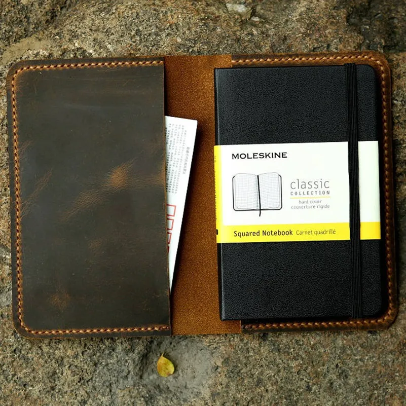 LeathernotebookcoverformoleskineclassicnotebookpocketsizeSlimleathercovercaseformoleskineCahierVolantJournal