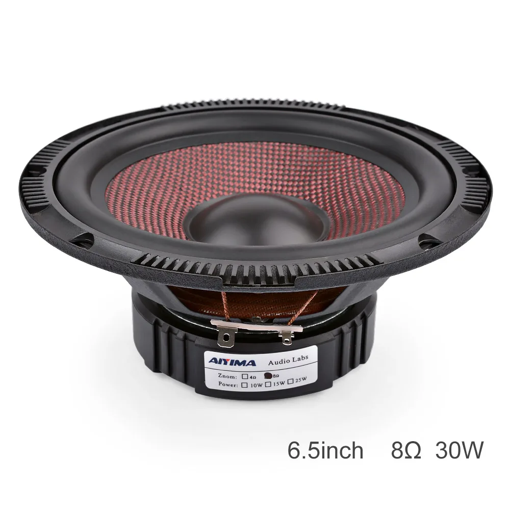 AIYIMA 6,5 дюймов аудио автомобильный СЧ-динамик 4 8 Ом 60 Вт высокой мощности из стекловолокна музыкальный НЧ-динамик Громкоговоритель DIY звуковая система - Цвет: 8 Ohm