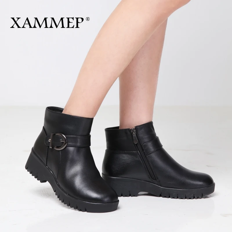 Женские зимние ботинки Xammep из натуральной шерсти женские до середины икры