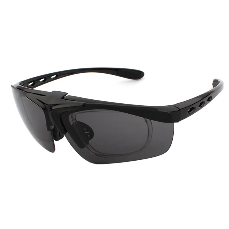 Флип-ап линзы Военные тактические очки анти-ударные страйкбол стрельба очки взрывозащищенные Patintball CS военные игры очки - Цвет: Black Gray