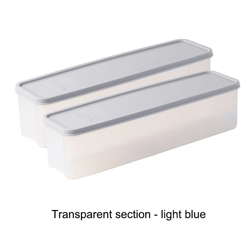 Холодильник Еда Коробка для хранения с крышкой пластиковый ящик свежесть кухня лапши контейнер для фруктов UYT магазин - Цвет: lightblue transparen