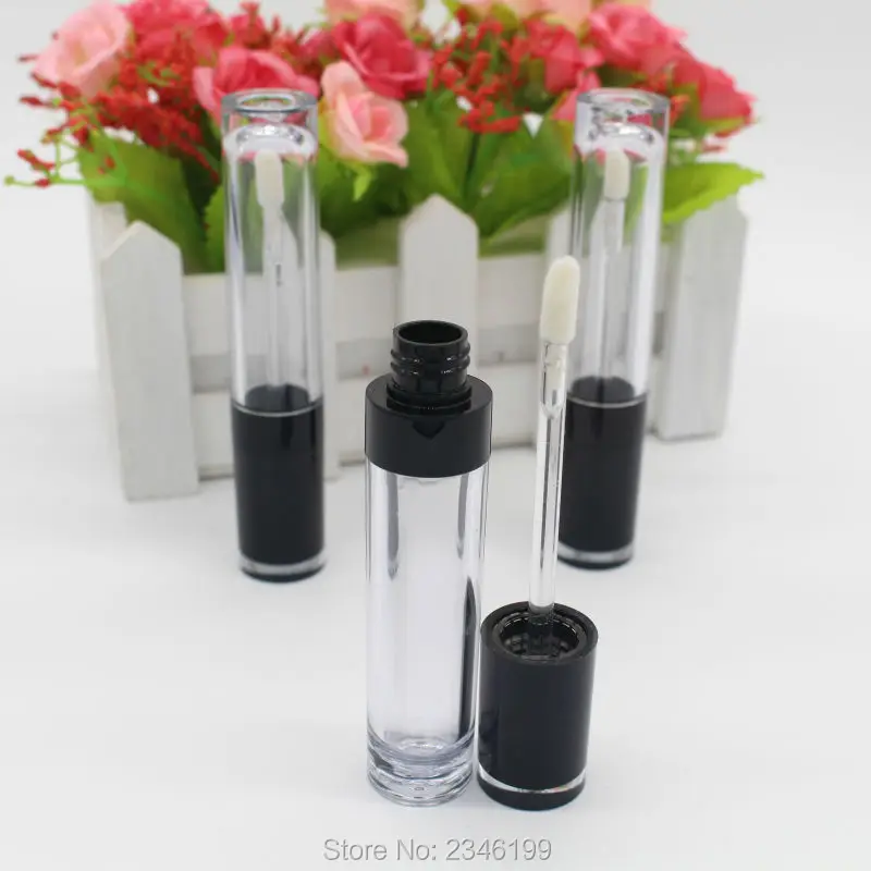 50pcs/lot DIY Empty Lip Gloss Tube, Round Cosmetic Makeup Tool, Empty