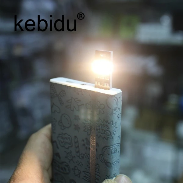Kebidu 1 Вт 5 В Диммер теплый светильник ing Mini Poket карта портативный USB мощность 6 x светодиодный брелок ночной светодиодный светильник для внешнего аккумулятора компьютера