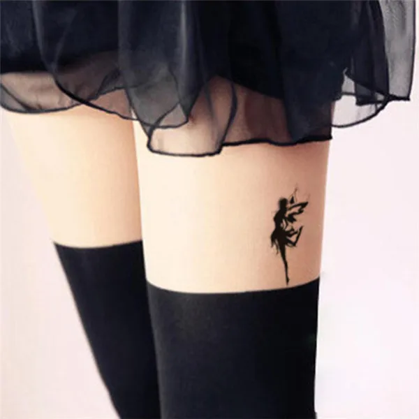 

HC1051 Waterproof Fake Tattoo Women Leg Chest Sexy Temporary Sticker Fluttering Angel Fairy Girl Design Scar Cover Fast Tattoo