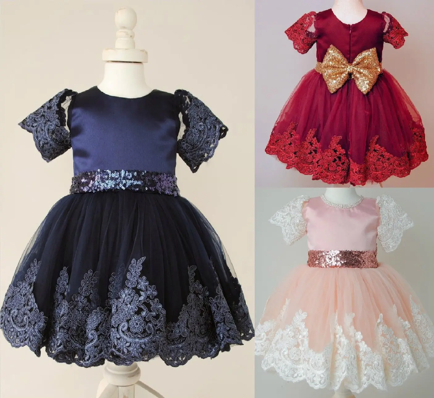 

New Sweet Lace Lovely Flower Girl Princess Kid Party Pageant Wedding Tutu Formal Dresses