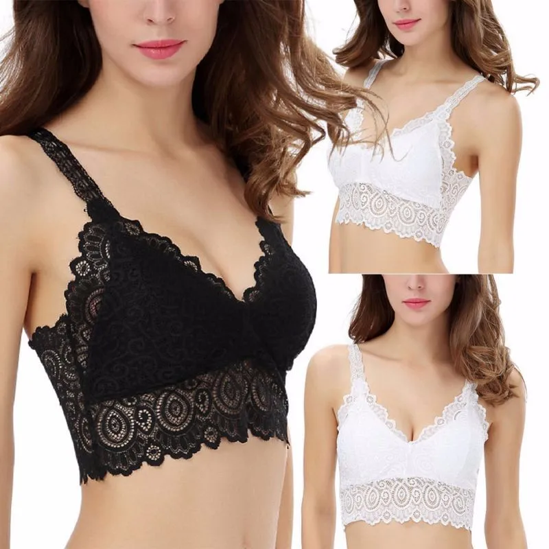 Underwear Sexy Full Lace Bra Straps Backing V Neck Half Wrapped Chest Anti Dic Female Tube Tops 1