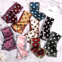 Дизайнерский брендовый женский шарф, маленький размер, обтягивающие шелковые шарфы, сумки с лентами, повязки на голову, шейный платок, шарфы на шею