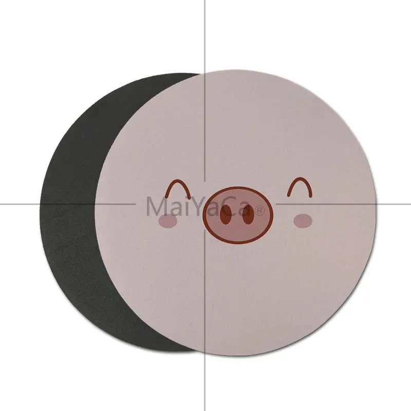 MaiYaCa розовый поросенок лица Anti-Slip Прочная резиновая Computermats резиновые Аниме Коврик для компьютерной мыши игровой планшет круглый Мышь pad