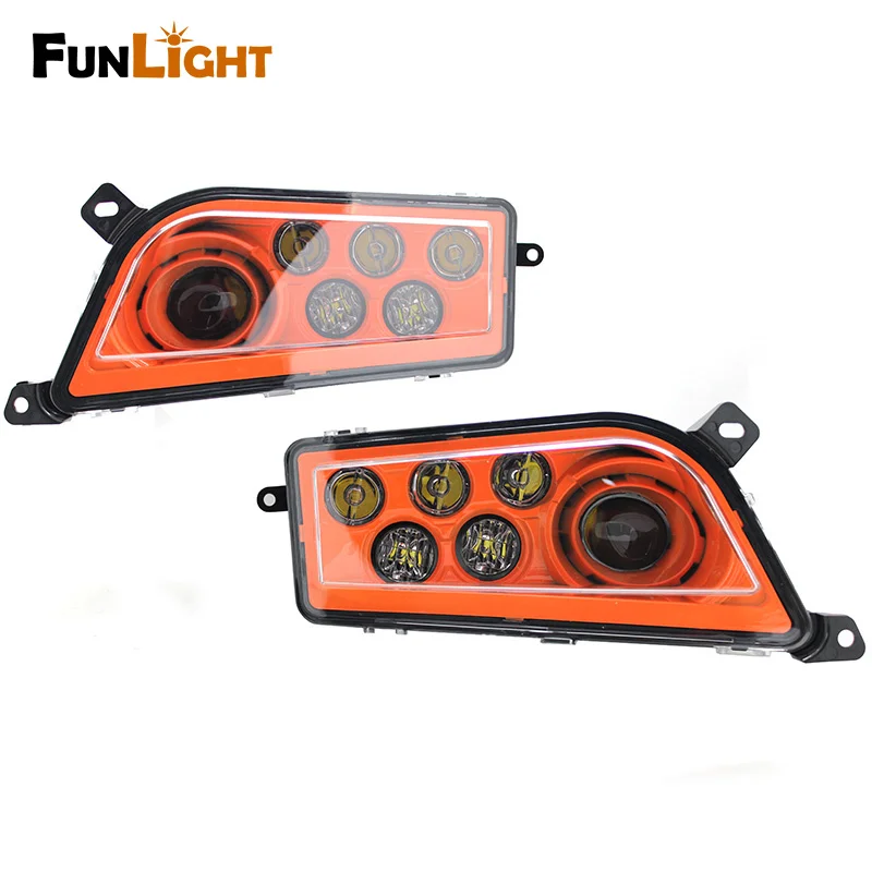 Funlight NEW ATV/UTV LED Headlight kit Headlamp for Polaris Razor Push 1000 Orange