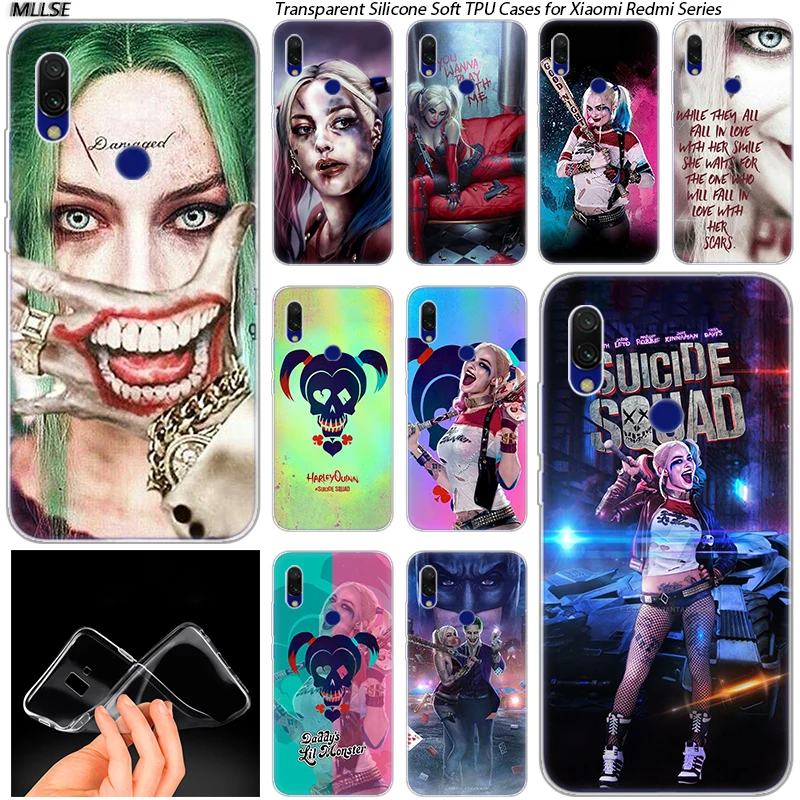 Популярный Мягкий силиконовый чехол Harley Quinn для Xiaomi Redmi K20 7 7A 5 5Plus 6 6A S2 Note 8 Pro Модный