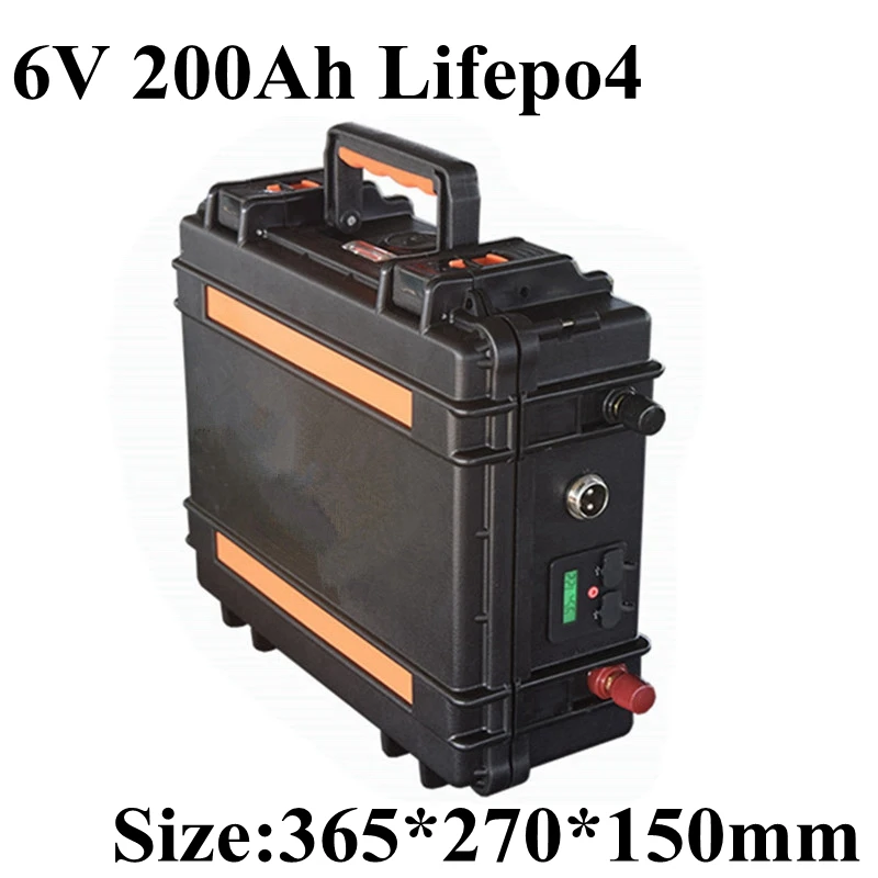 Чемодан 100% Lifepo4 6v 200Ah батарейный блок 6 4 v не свинцово-кислотный аккумулятор 180ah 150ah