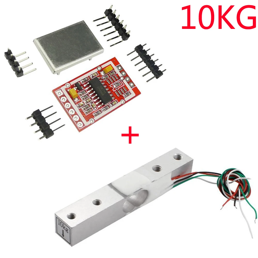 

10KG Digital Load Cell Weight Sensor Portable Electronic Kitchen Scale + HX711 AD Weighing Sensor Module Metal Shied for Arduino