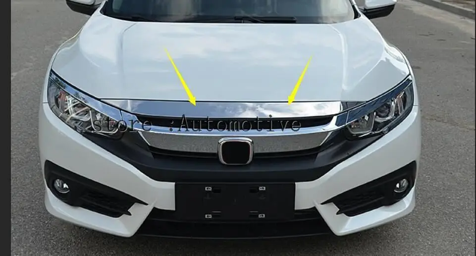2016 2017 2018 для Honda Civic хромированный передний капот гриль крышка губ светильник